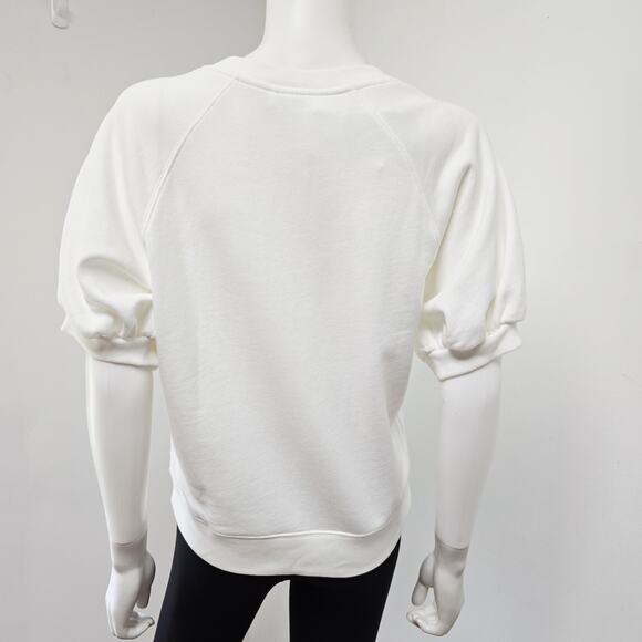 Kate Spade New York Pullover Size M Orange Beaded Short Puff Sleeve Ivory NWT - Picture 3 of 12